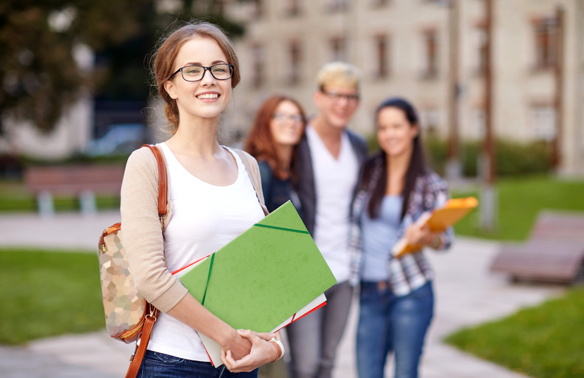 Smilinig students